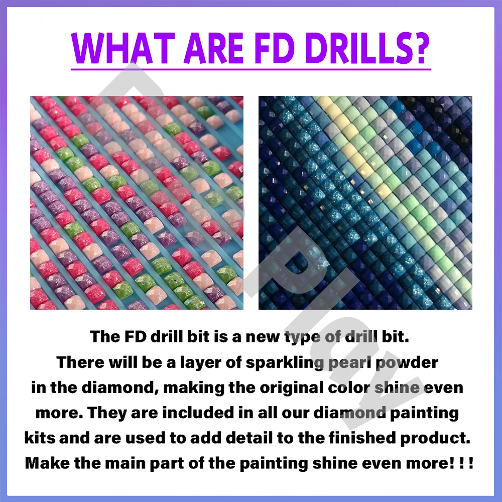 Détail des diamants acryliques multicolores du kit peinture