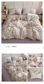 Housse de couette 180x200 pliée avec accessoires
