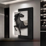 Détail de l'applique murale LED cheval avec éclairage blanc chaud
