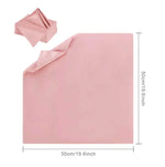 Ensemble de nappes de table roses carrées de 50 cm de côté pour une ambiance élégante et chic.