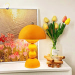 Lampe de chevet fleur LED USB dimmable grise