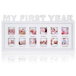 Cadre souvenir bébé blanc avec emplacements photos