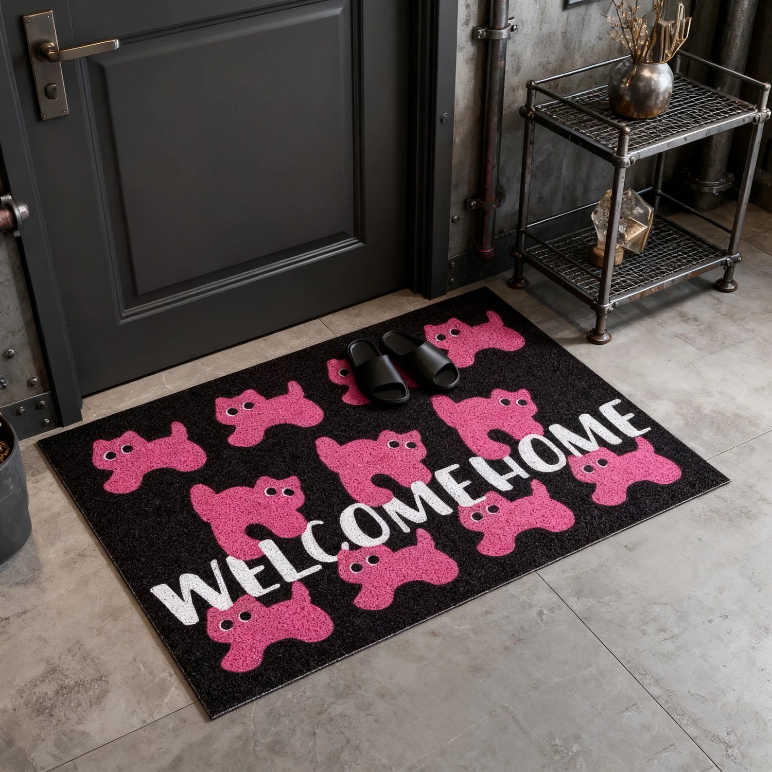 Tapis de sol chat rose design Ins couloir