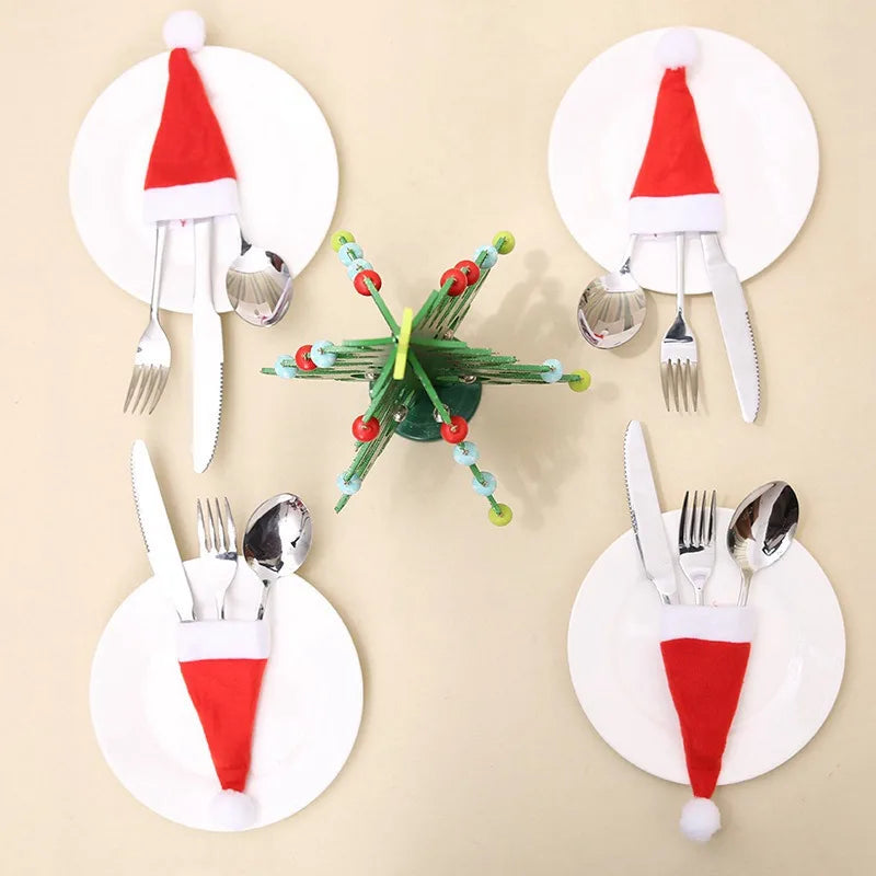 Ensemble de porte-couteaux de Noël en tissu non tissé