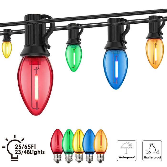 Guirlande lumineuse Noël extérieur C7 bleue connectable IP66