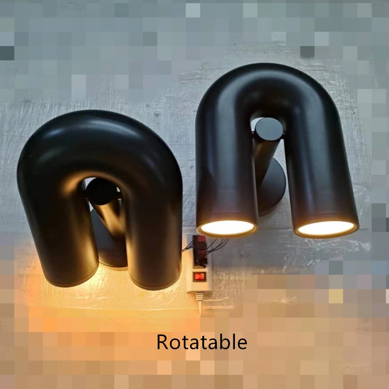 Applique murale LED rotative en U salon