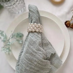 Ronds de serviette en perles fait main lot de 6