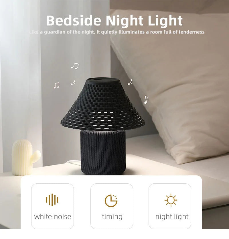 Lampe champignon blanc vue de côté avec détection de geste