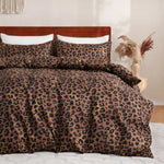 Housse de couette léopard noir doré réversible vue de dos