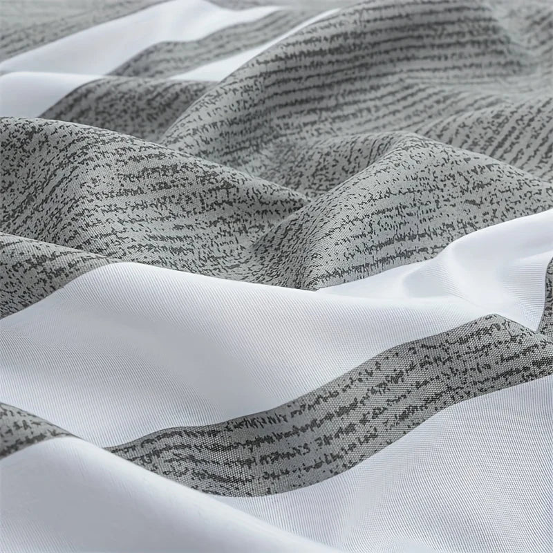 Détail des rayures imprimées de la housse de couette bohème d'Ombre Interieur