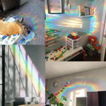 Autocollants arc-en-ciel sur verre salon