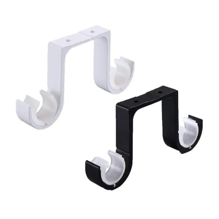 Support tringle à rideau double robuste en alliage d'aluminium noir