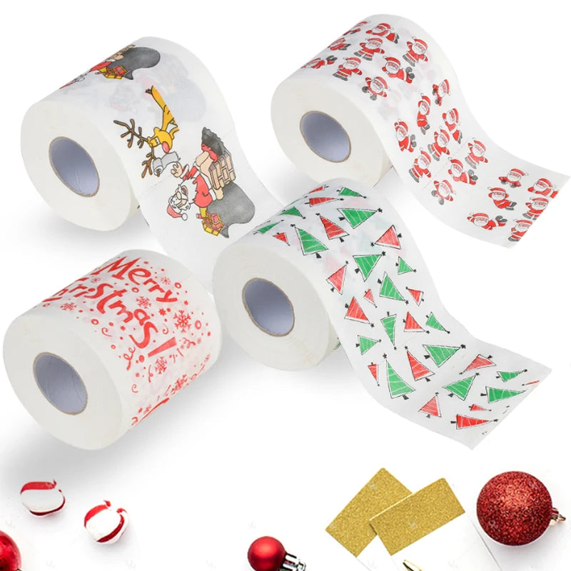 Papier toilette de Noël gris motif argenté