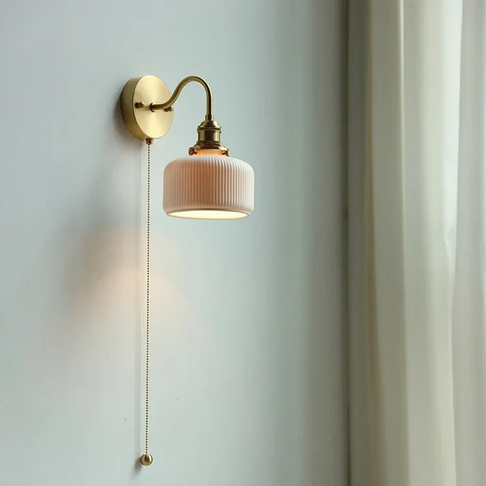 Applique murale LED en céramique moderne avec nervures et miroir extérieur
