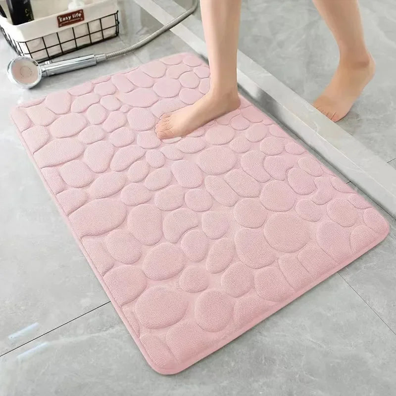 Tapis antidérapant salle de bain bleu