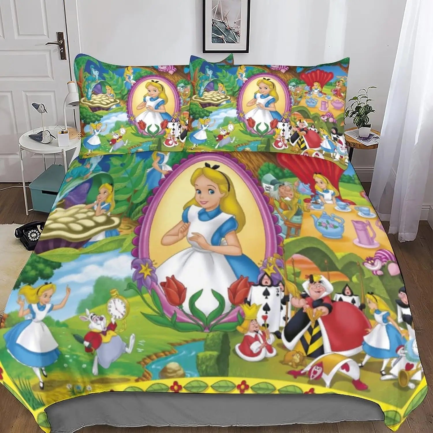 Housse de couette Alice au pays des merveilles en taille 200x230 cm