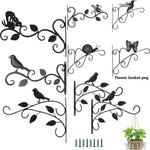 Support plante murale en métal rustique suspendu avec pot de fleurs