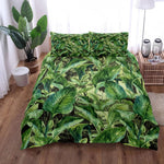 Housse de couette jungle tropicale or