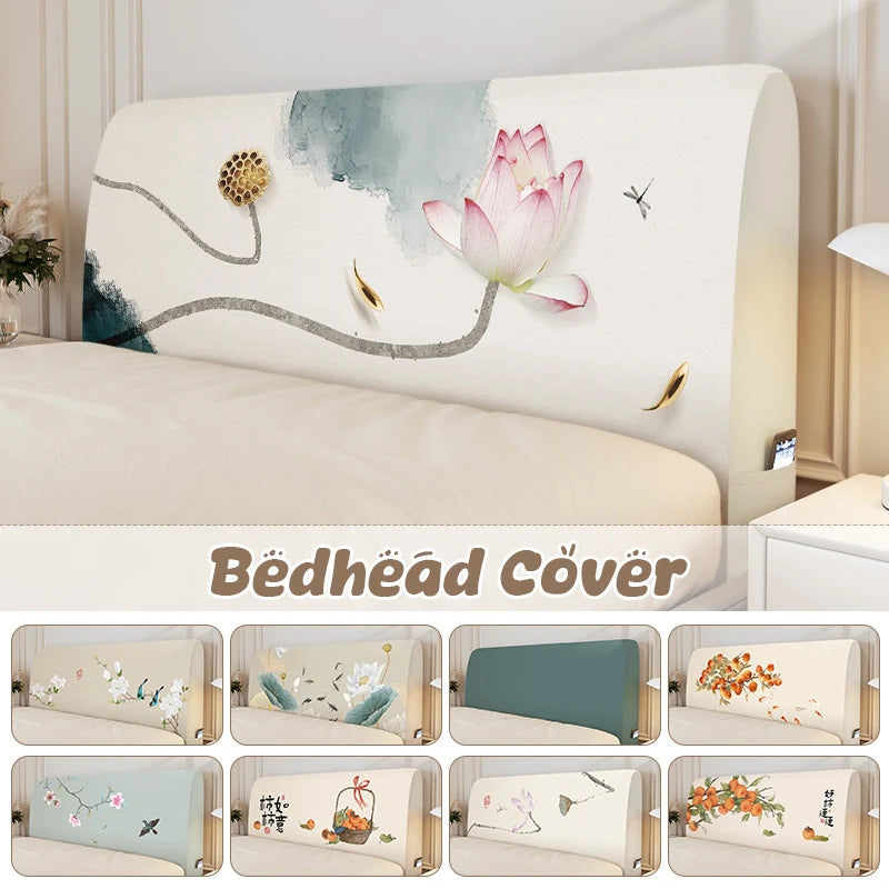 Housse de tête de lit élastique universelle en tissu satiné pour décoration de chambre