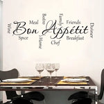 Autocollant mural cuisine Bon Appétit blanc