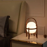 Lampe de chevet japonaise avec abat-jour vert