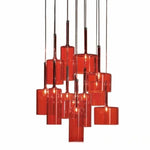 Lustre suspension verre avec éclairage LED blanc chaud
