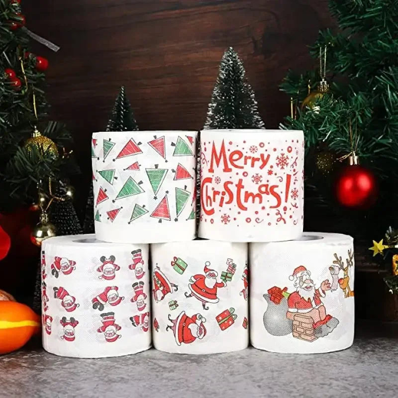 Décoration salle de bain Noël papier toilette humoristique