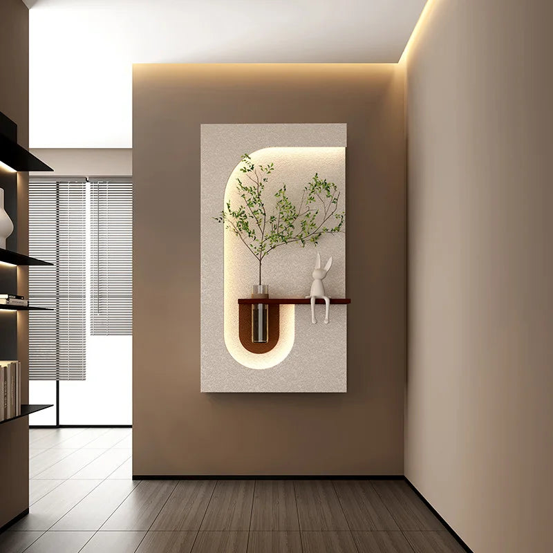 Installation de la lampe murale dans un couloir