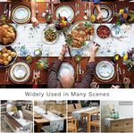 Une table festive dressée avec de nombreux plats et décors colorés, démontrant la polyvalence de ce produit dans divers environnements.