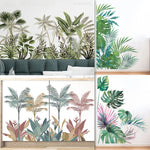 Autocollant mural feuille de palmier noir sur mur blanc