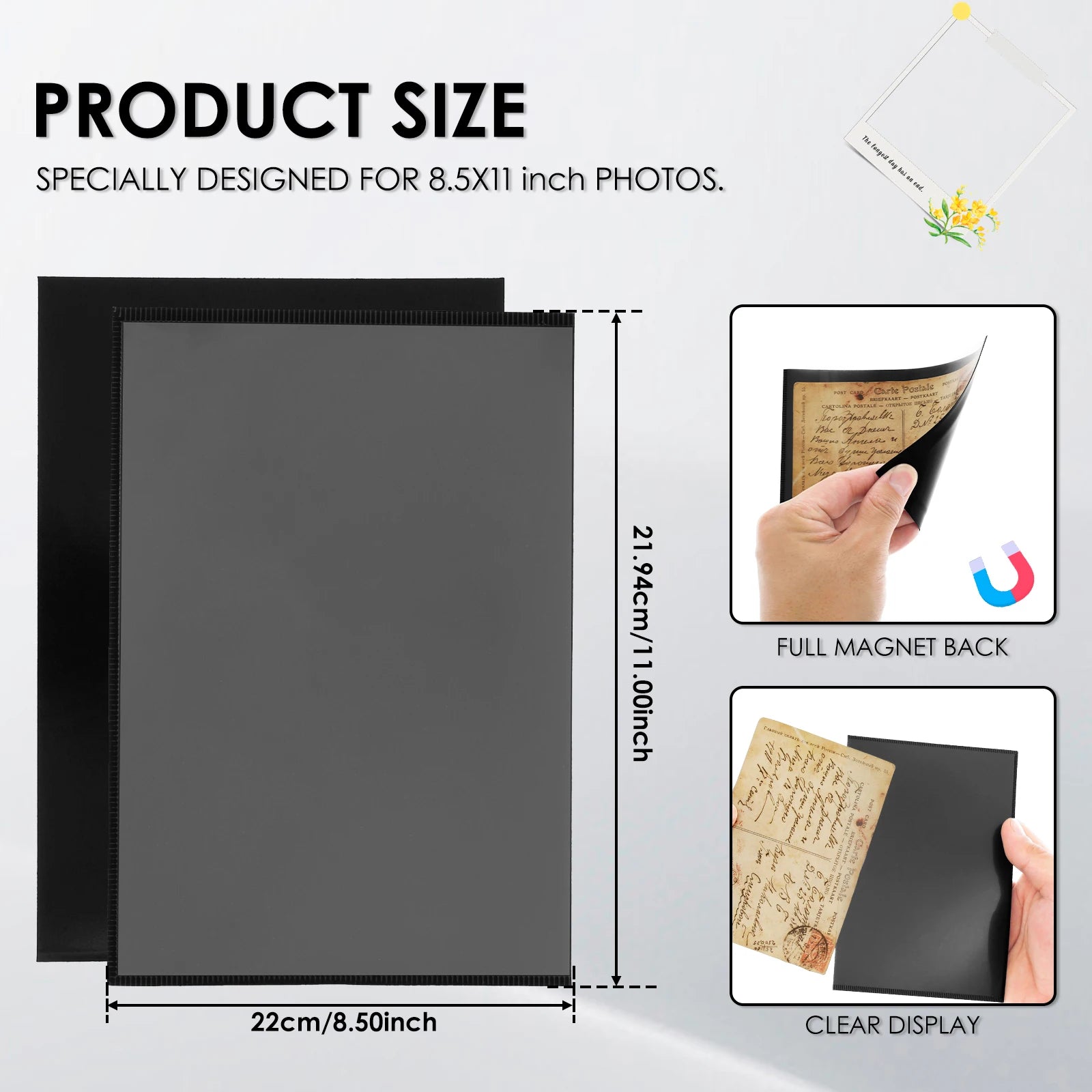 Cadre magnétique PVC transparent de près