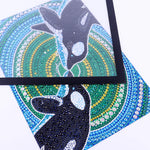Cadre photo magnétique bleu avec peinture diamant