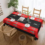 Nappe berbère imperméable orange motif géométrique