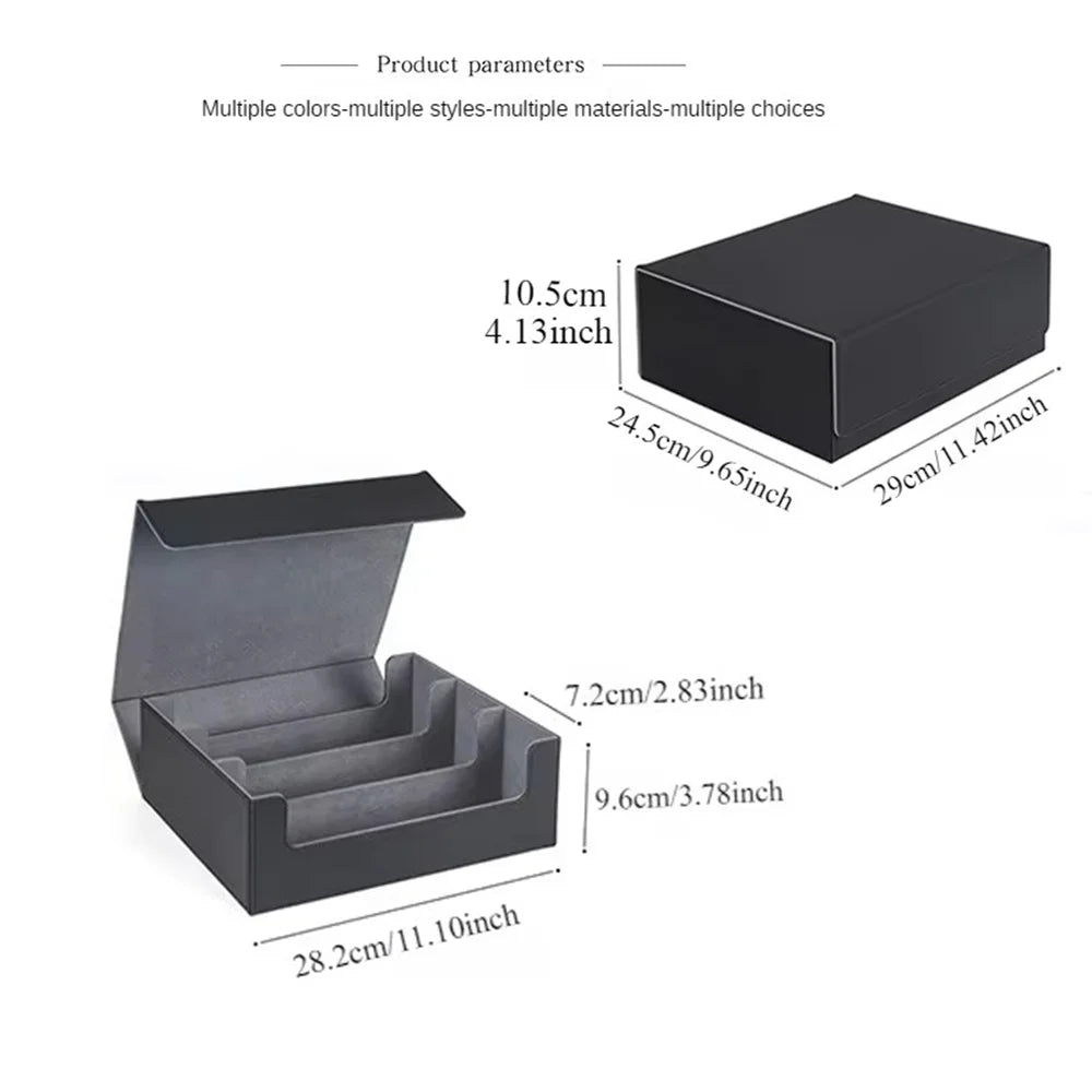 Boîte rangement cartes cuir PU vue de côté