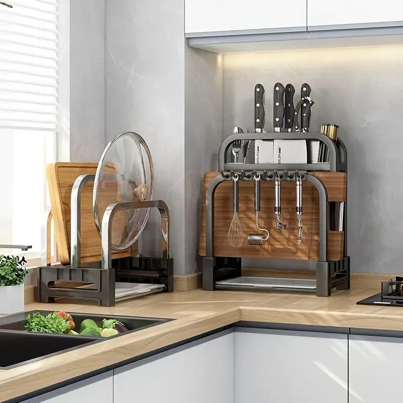 Porte-couteau cuisine multifonction vue de côté