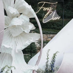 Fleur artificielle papier blanc géante vue de face