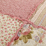 Détail couture patchwork couvre-lit coton