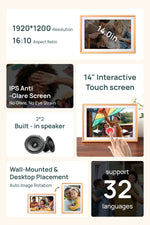 Cadre photo numérique WiFi affichant des photos de famille