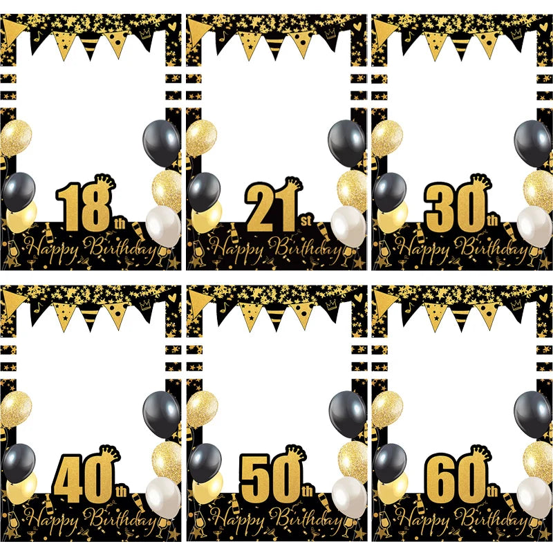 Cadre photo booth personnalisable pour anniversaire en carton décoratif