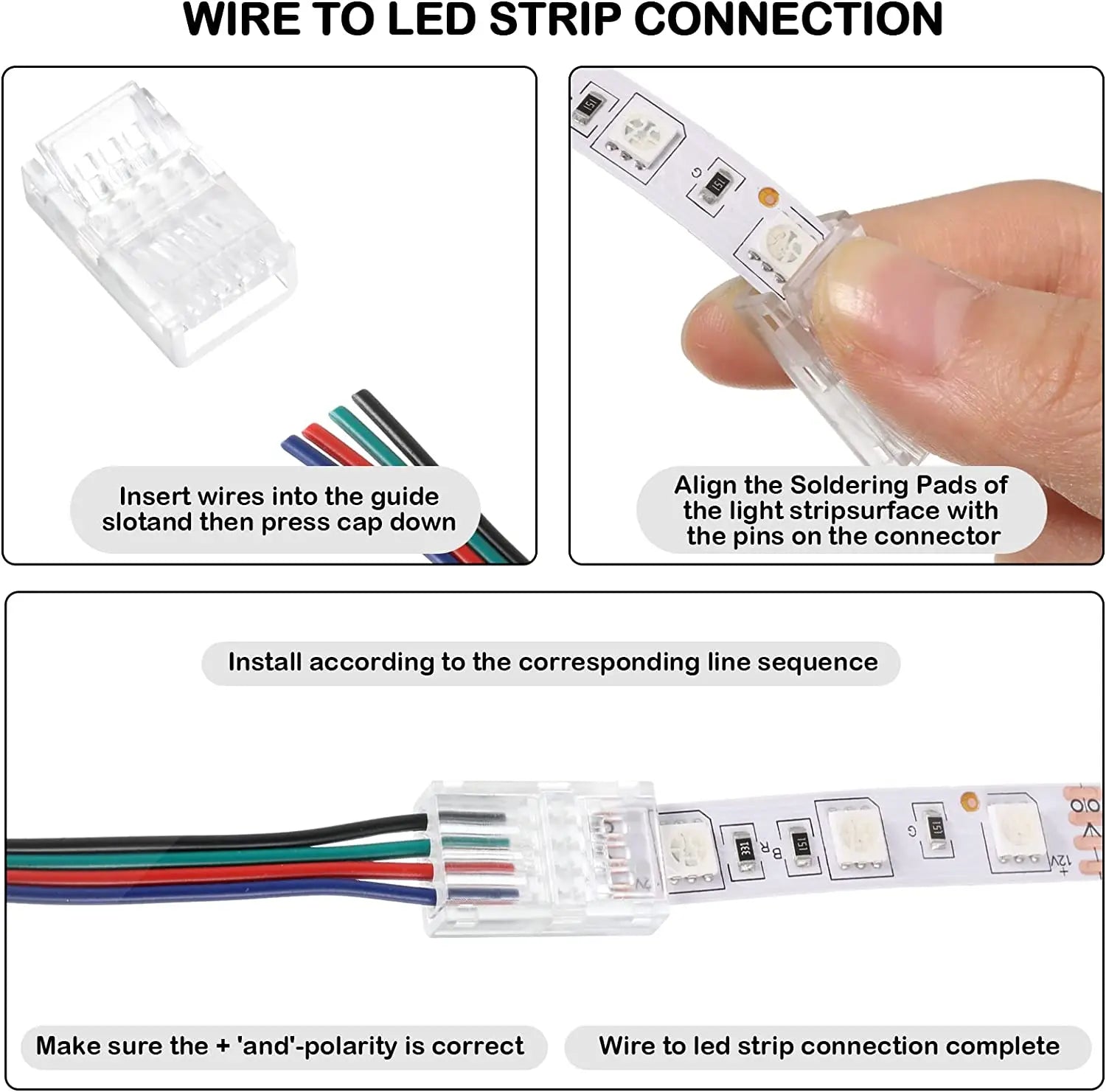 Connecteur LED sans soudure 6 broches