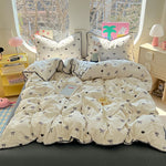 Ensemble literie 3 pièces housse de couette et taies d'oreiller