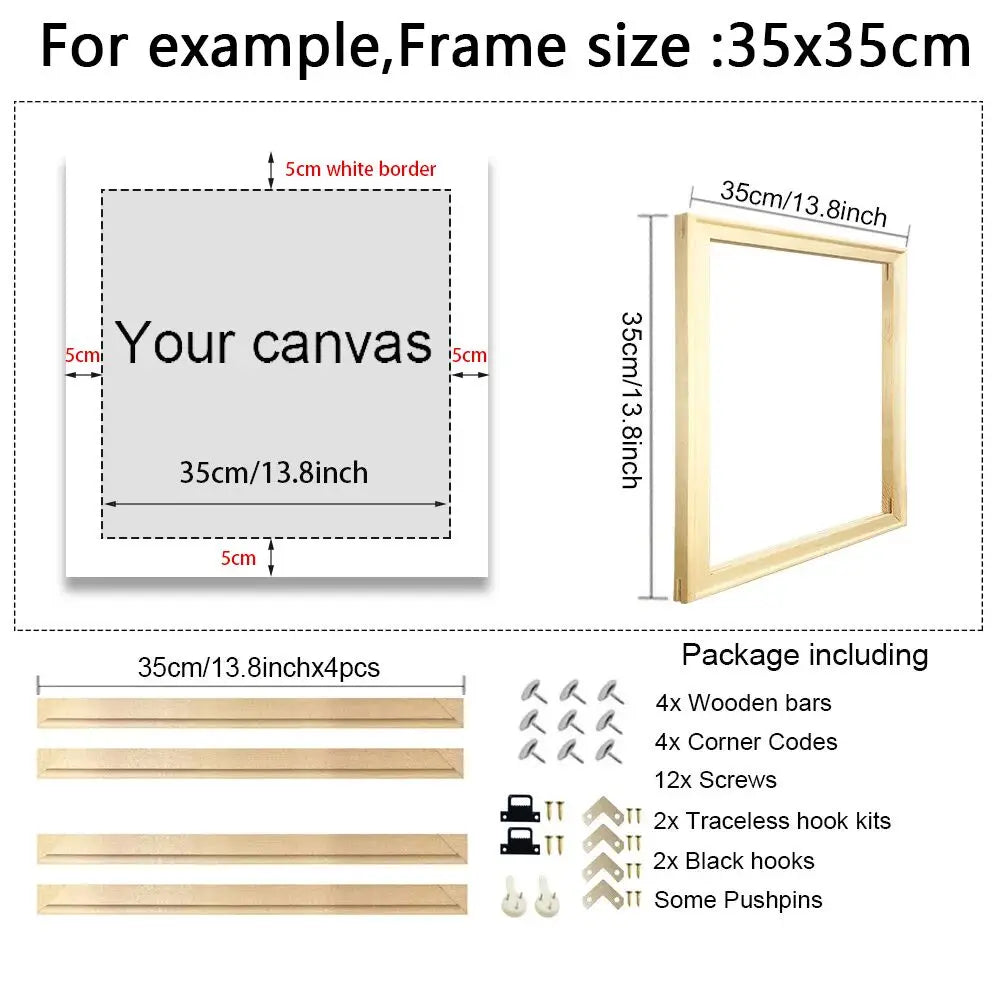 Cadre photo sur toile assemblé avec peinture diamant