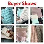 Serviette de toilette gaufrée bleue