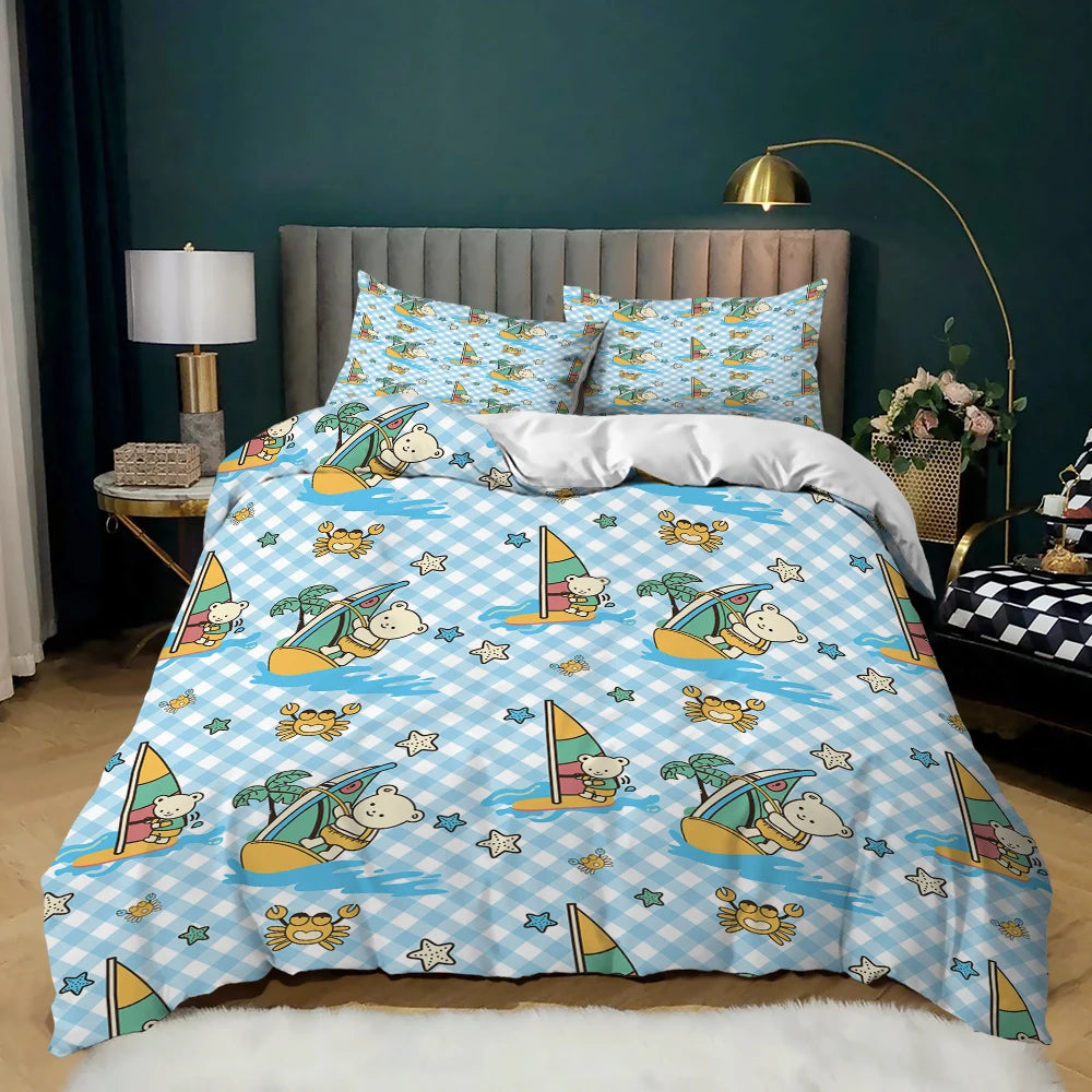Detail de l'impression photo sur housse de couette en lin