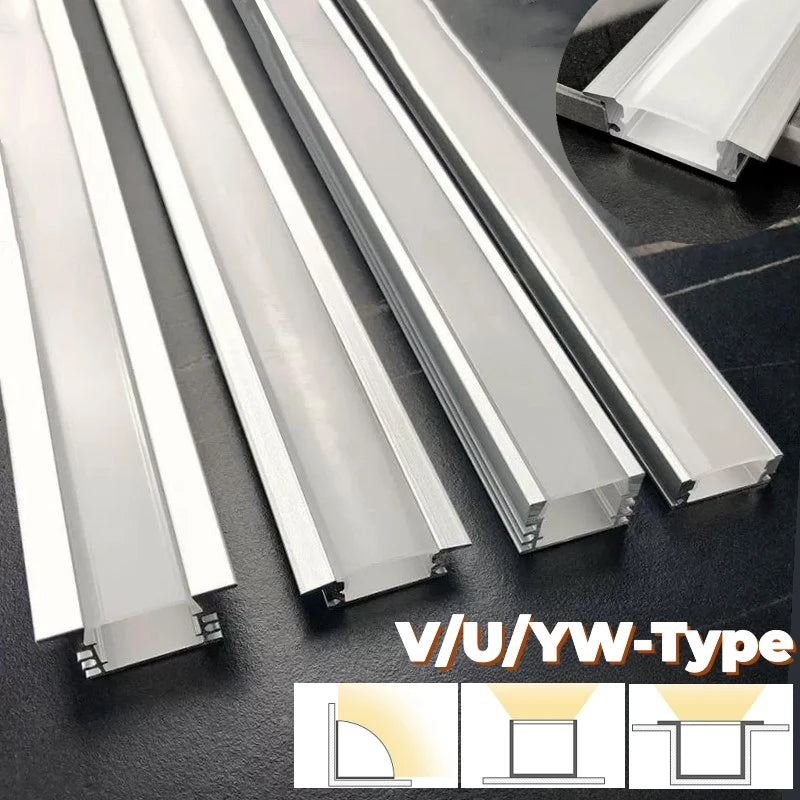 Profilé LED aluminium forme V avec diffuseur transparent