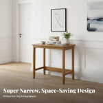 Table console vin rouge utilisée comme bureau d'appoint