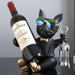 Statue bouledogue français en résine couleur prune avec porte-vin