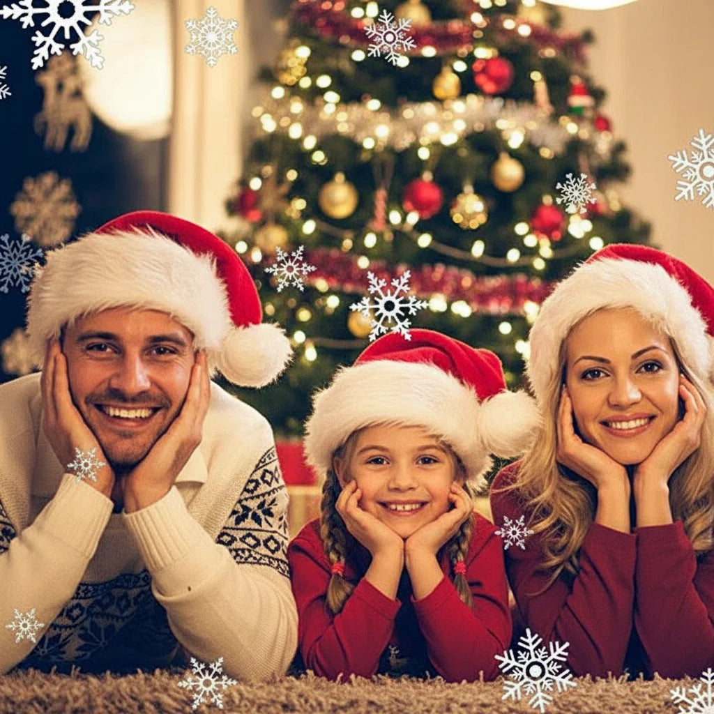 Installation de guirlande de Noël sur rampe