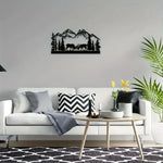Décoration murale cerf métal art rustique sur mur blanc