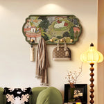 Porte-manteau mural industriel rétro noir avec étagère
